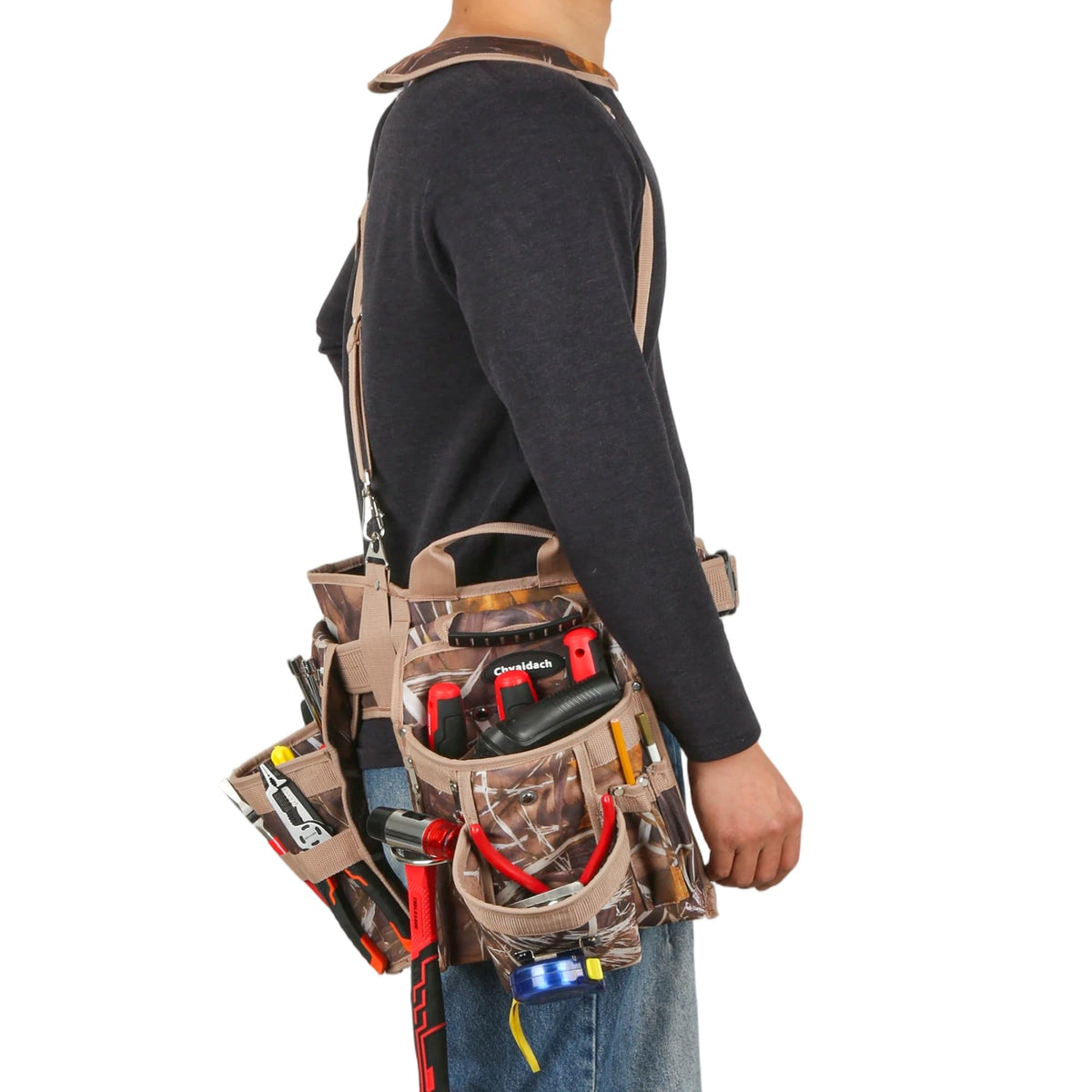 7-Piece Tool Belt Rig with 16 Pockets and Dual Hammer Loops O2994
