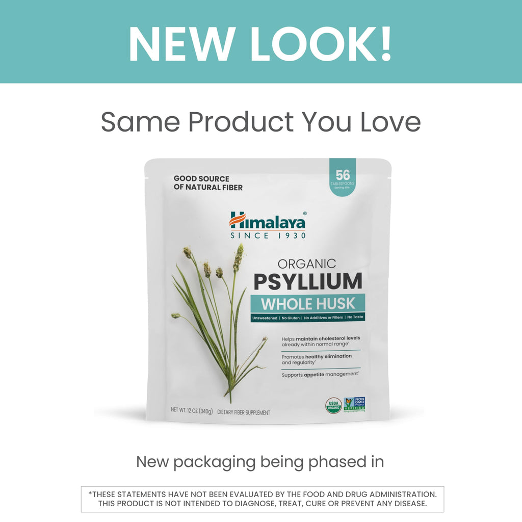 Organic Psyllium Whole Husk Fiber Supplement, Unflavored, 12 oz M312