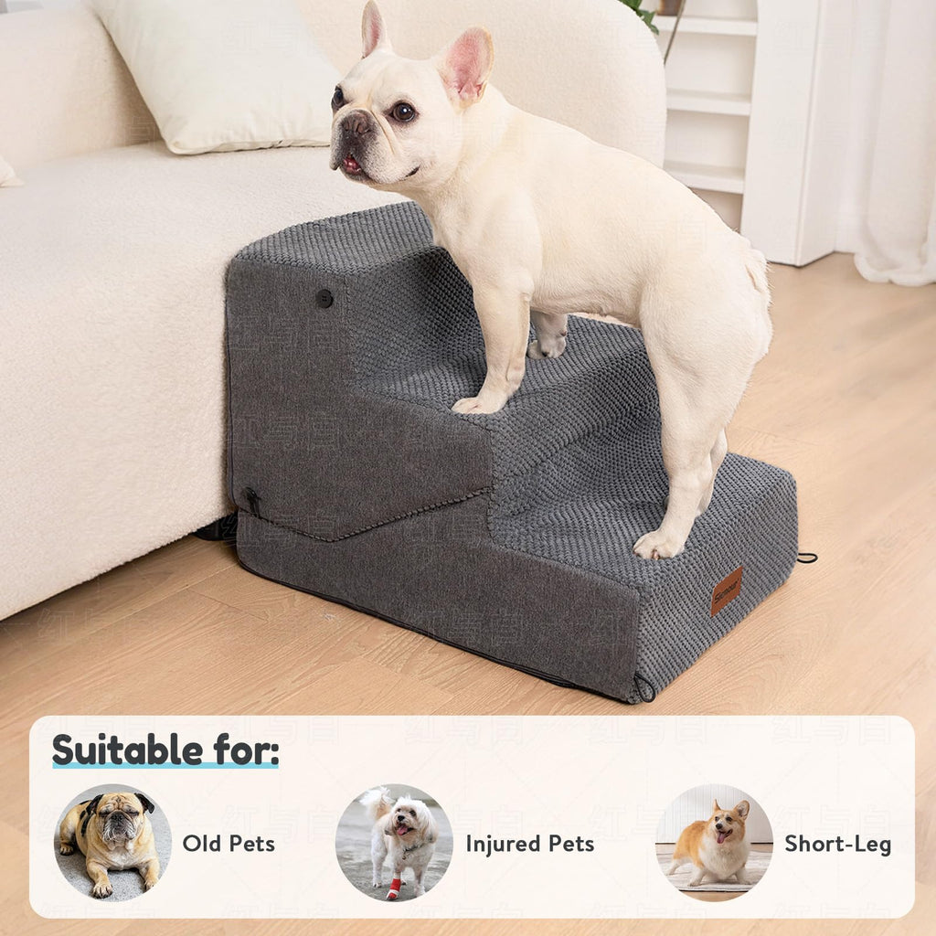 4-Step Dog Stair and Ramp with Non-Slip Bottom Grey H358577