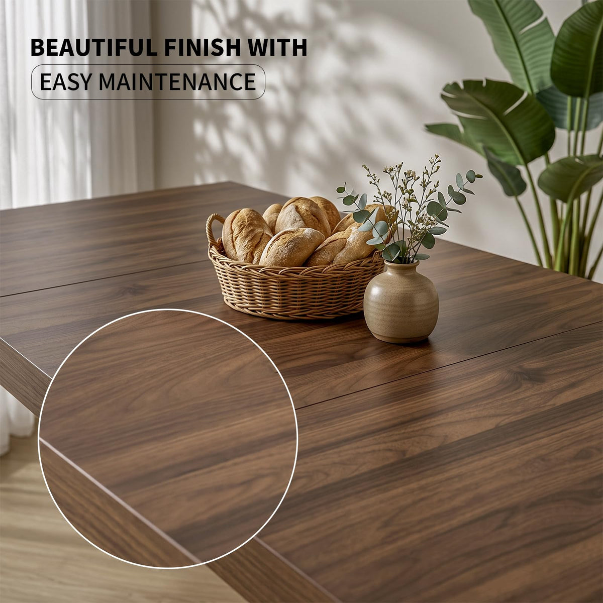 70.9" Wood Dining Table Set with 2 Benches L165