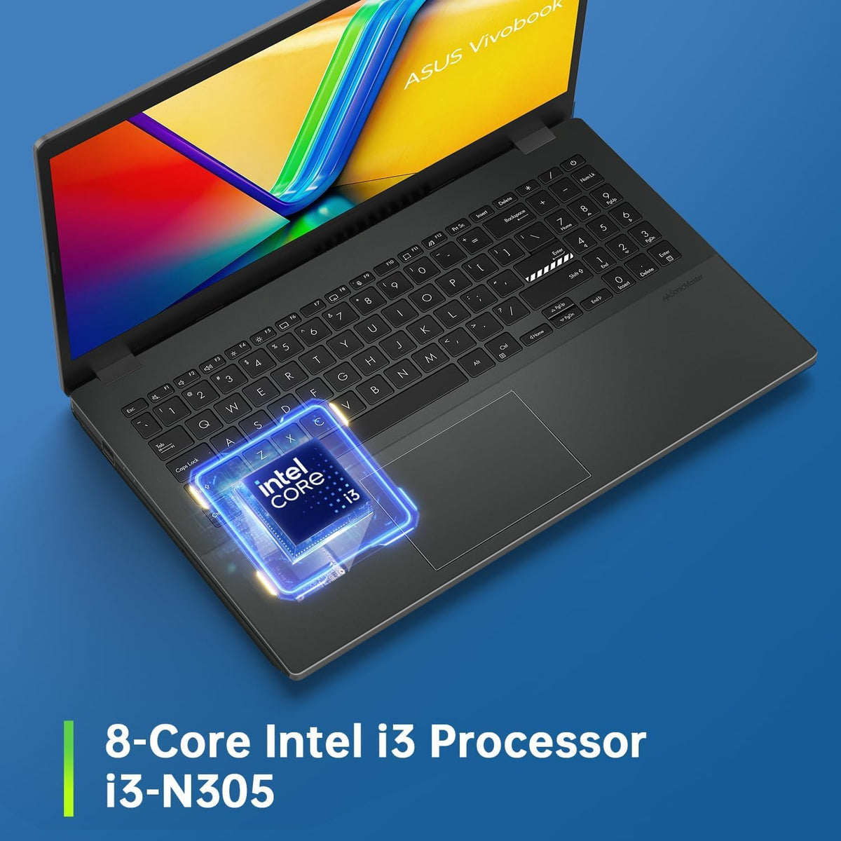 15.6" FHD Laptop Intel i3 8GB RAM 128GB Storage Windows 11 Black Q896877