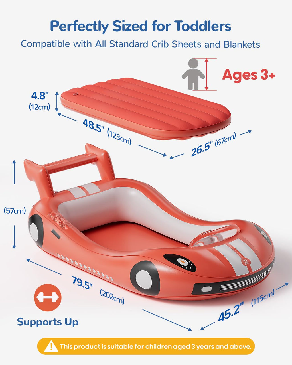 Inflatable Toddler Travel Bed with Electric Pump V92650