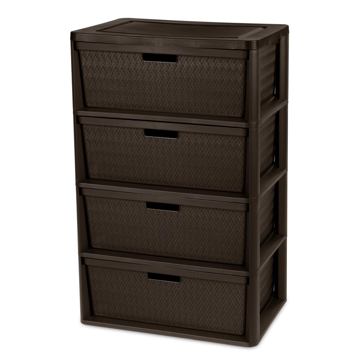Gray Plastic 3-Drawer Storage Tower with Bins Q42605