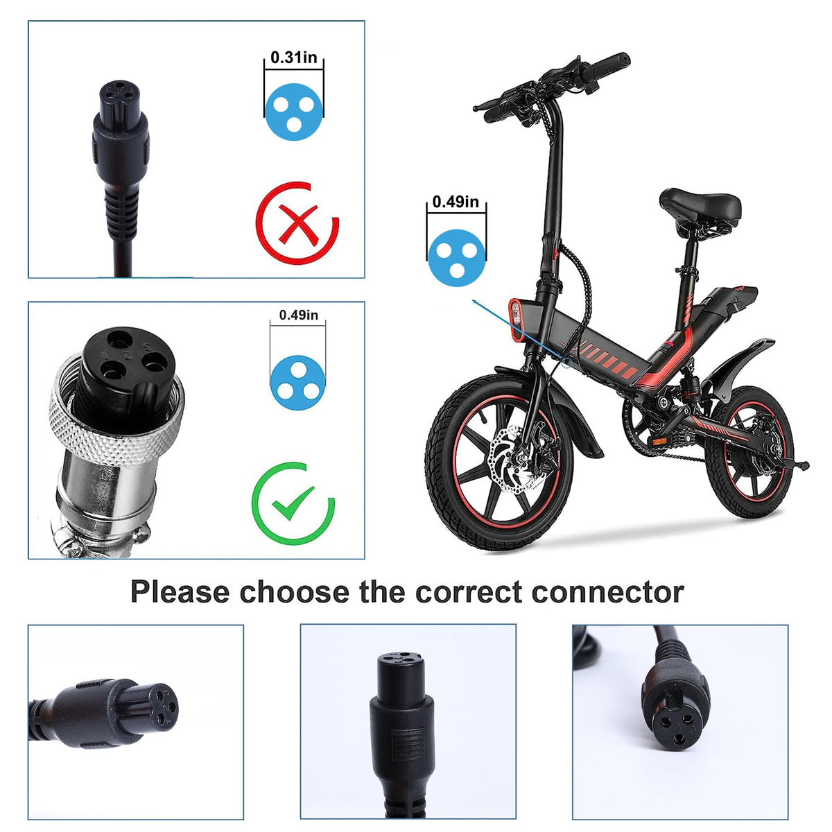 54.6V Power Adapter for Electric Bike Electric Scooter H689