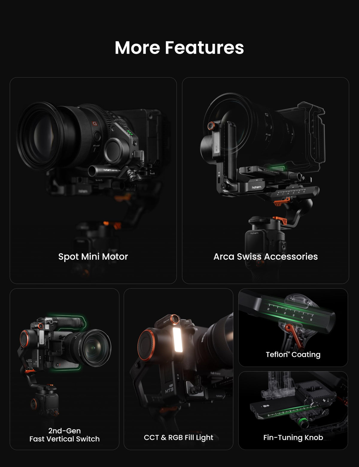 3-Axis Gimbal Stabilizer with AI Tracker and Detachable Touchscreen Control F1128