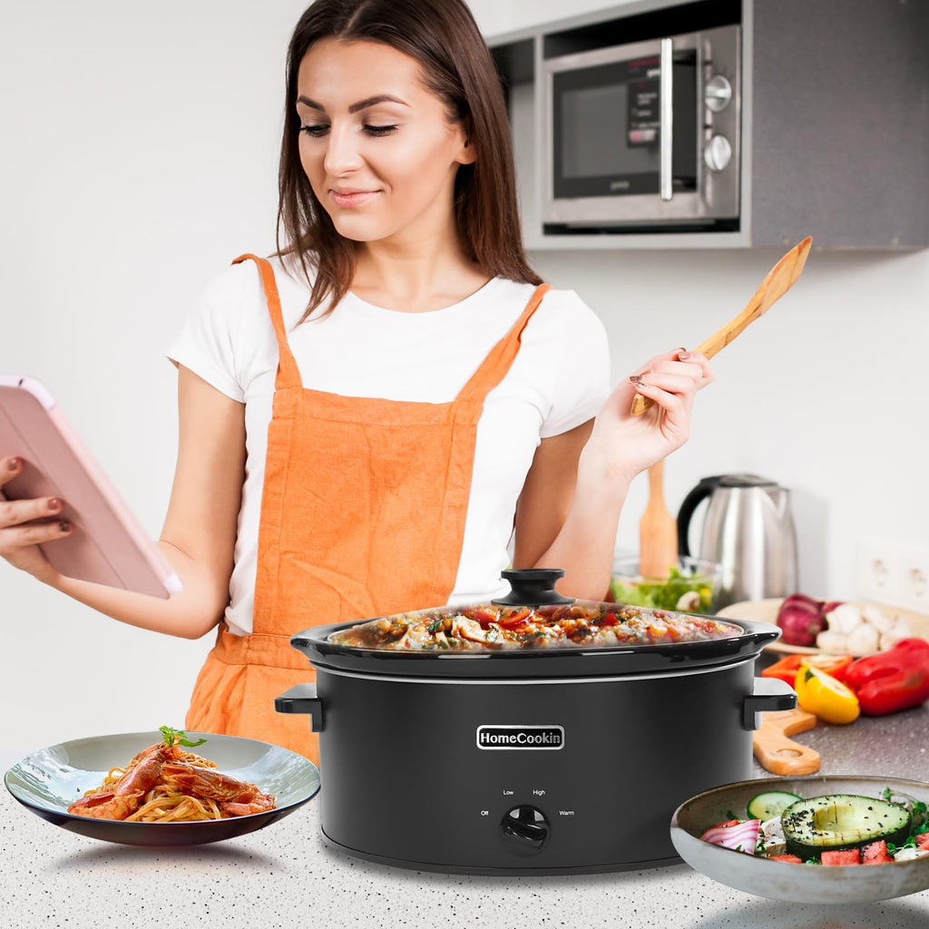 7 Quart Oval Manual Slow Cooker with 3 Cooking Settings X56614