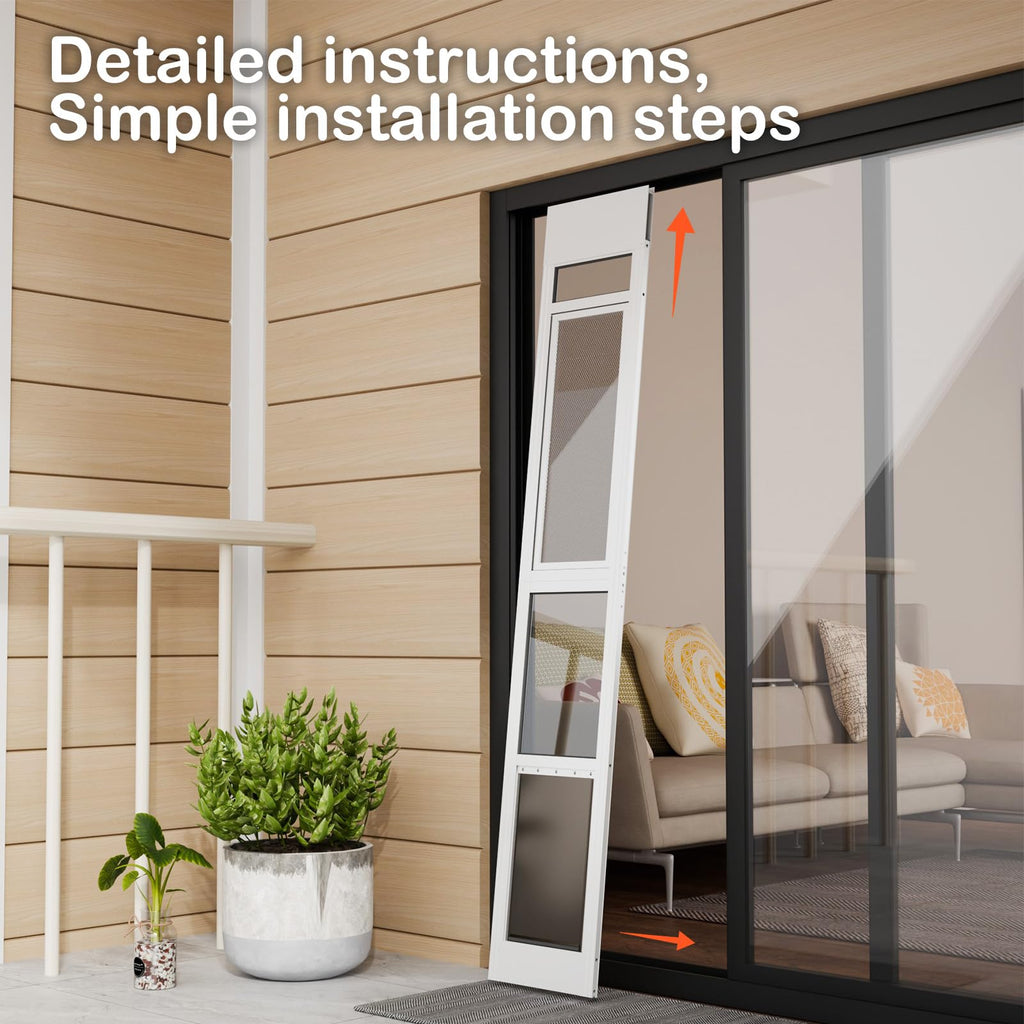 Adjustable Height Sliding Glass Door Dog Door F320771