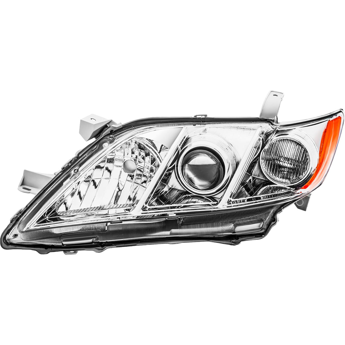 Headlights Assembly Pair Chrome Housing Amber Reflector L209915