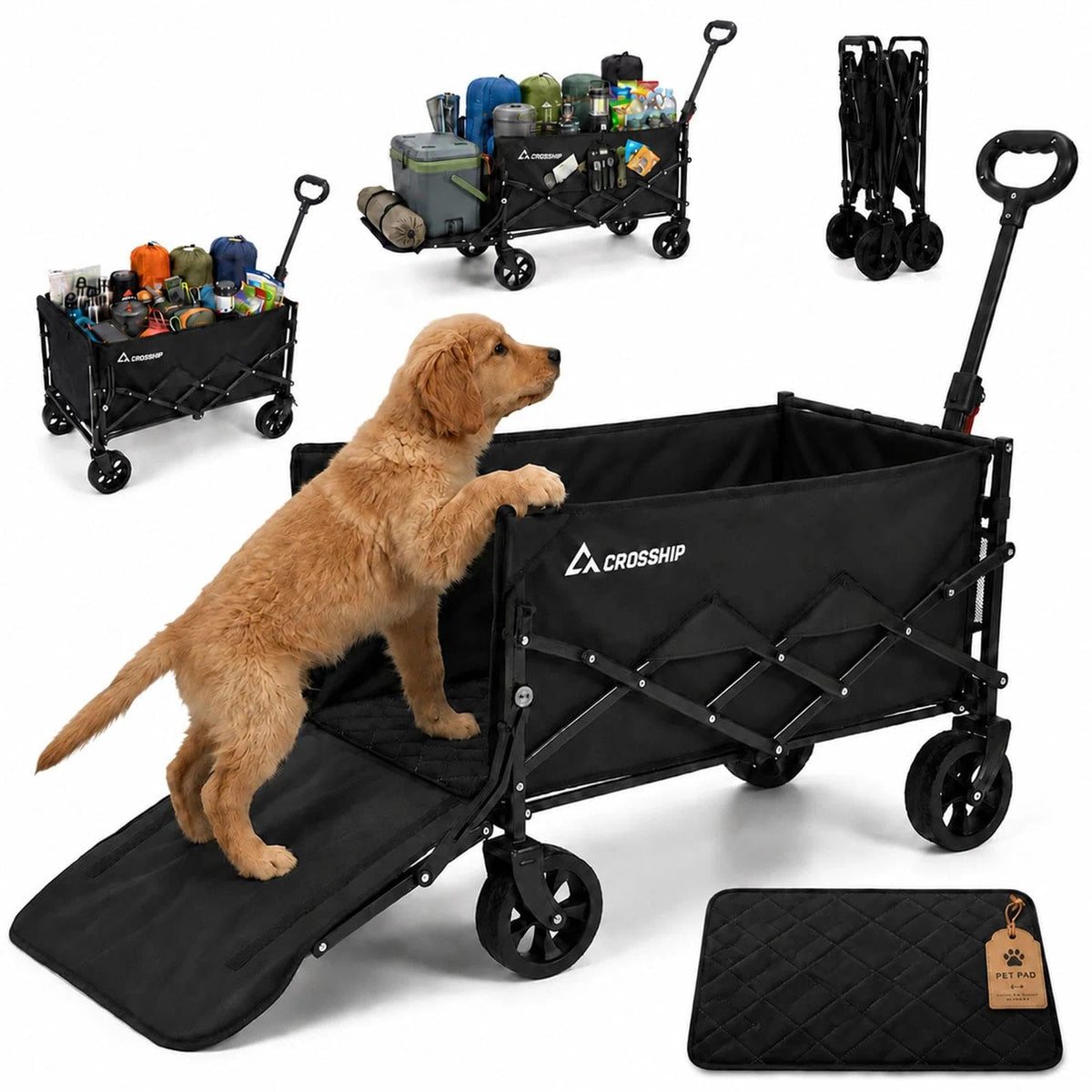 Folding Pet Wagon with Pet Pad P3293