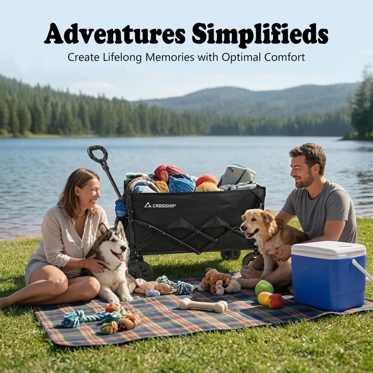 Folding Pet Wagon with Pet Pad P3293