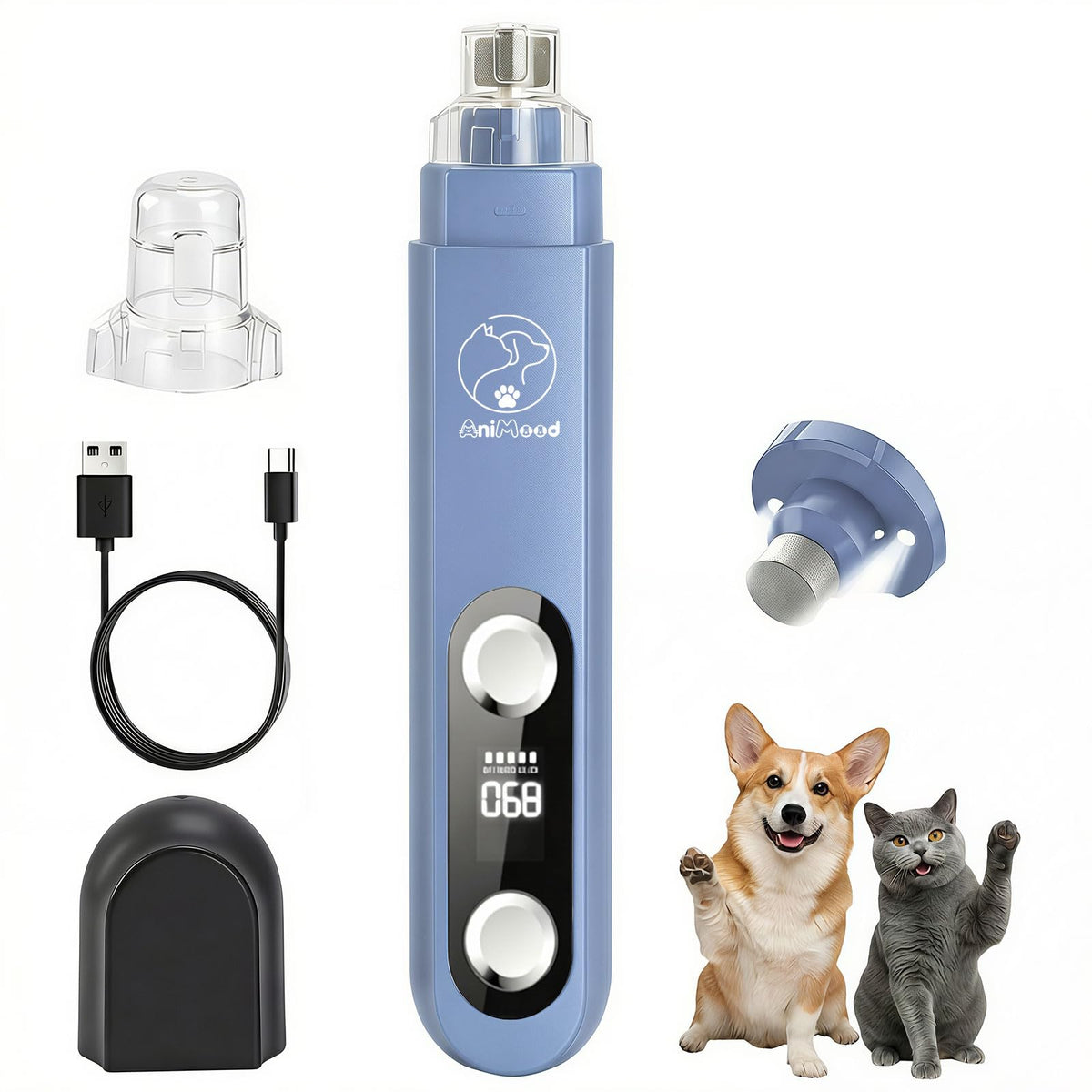 5-Speed Ultra Quiet Dog Nail Grinder with LED Light U3239