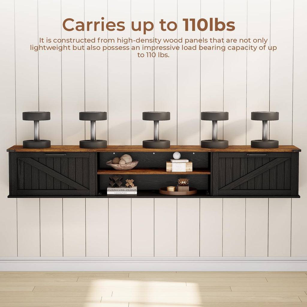 70" Black Floating TV Stand T992224