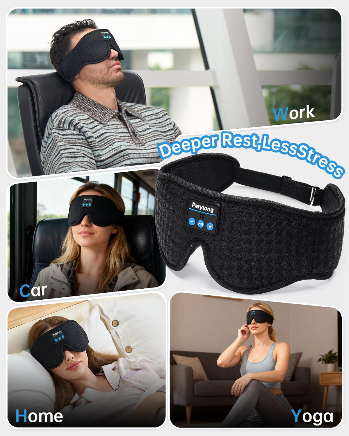 2-Pack Bluetooth Sleep Mask with Headphones U441172