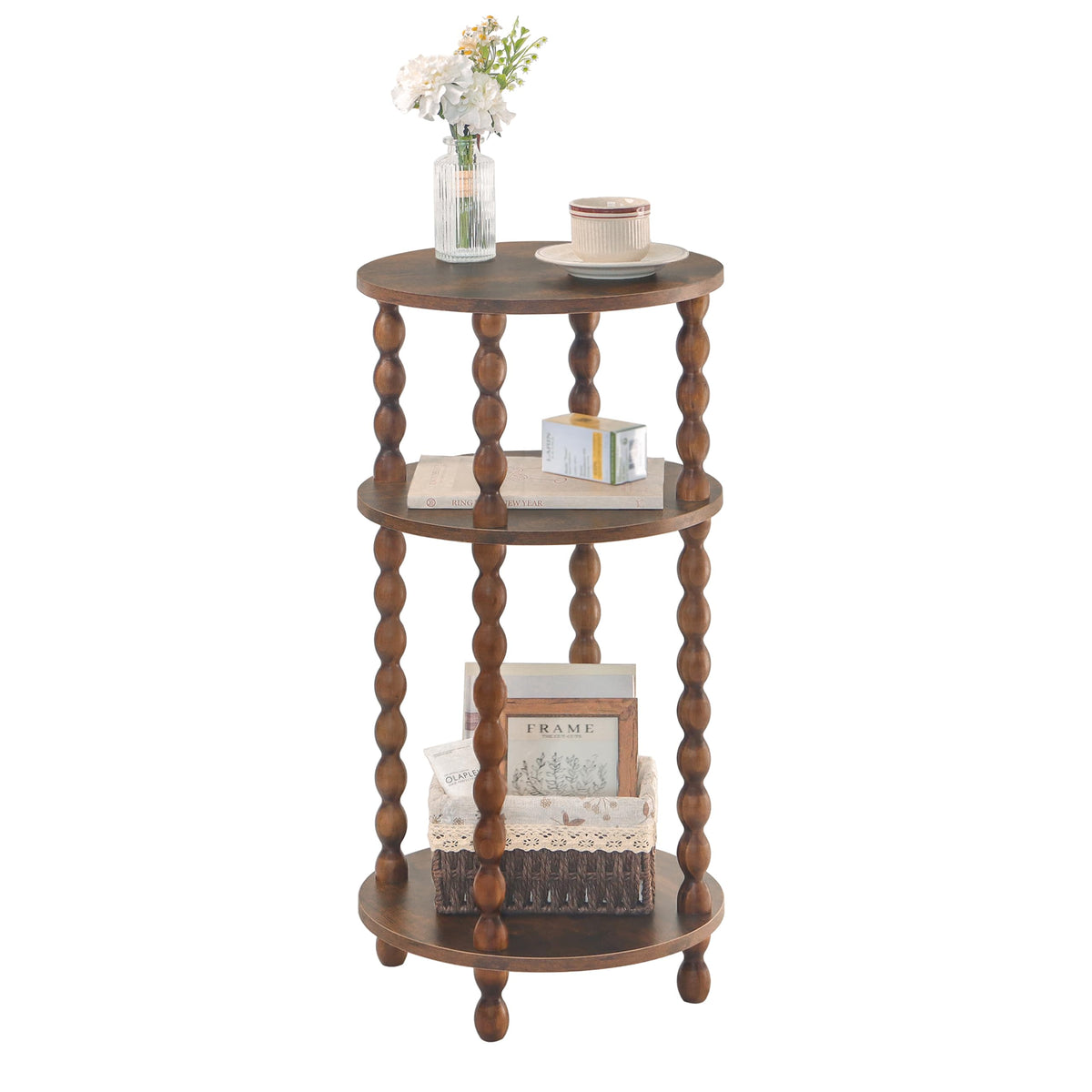 Small 3-Tier Round Side Table Q790