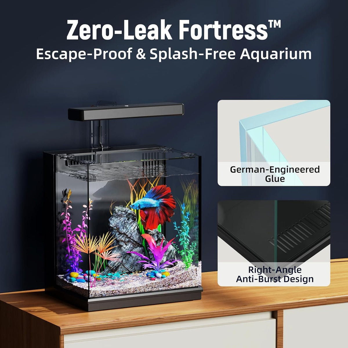 2 Gallon All-in-One Aquarium Kit with Filtration & LED Light K878201