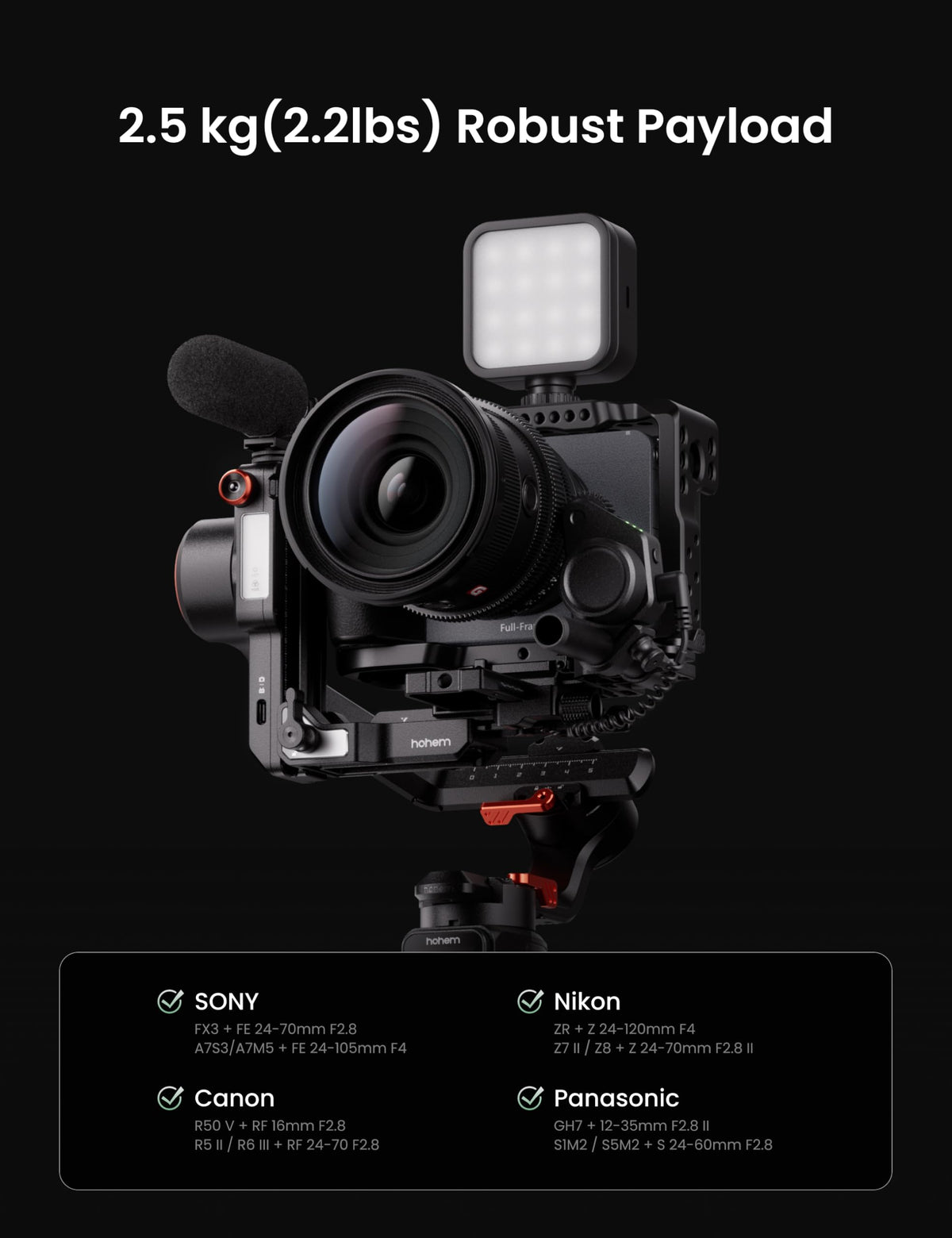 3-Axis Gimbal Stabilizer with AI Tracker and Detachable Touchscreen Control F1128