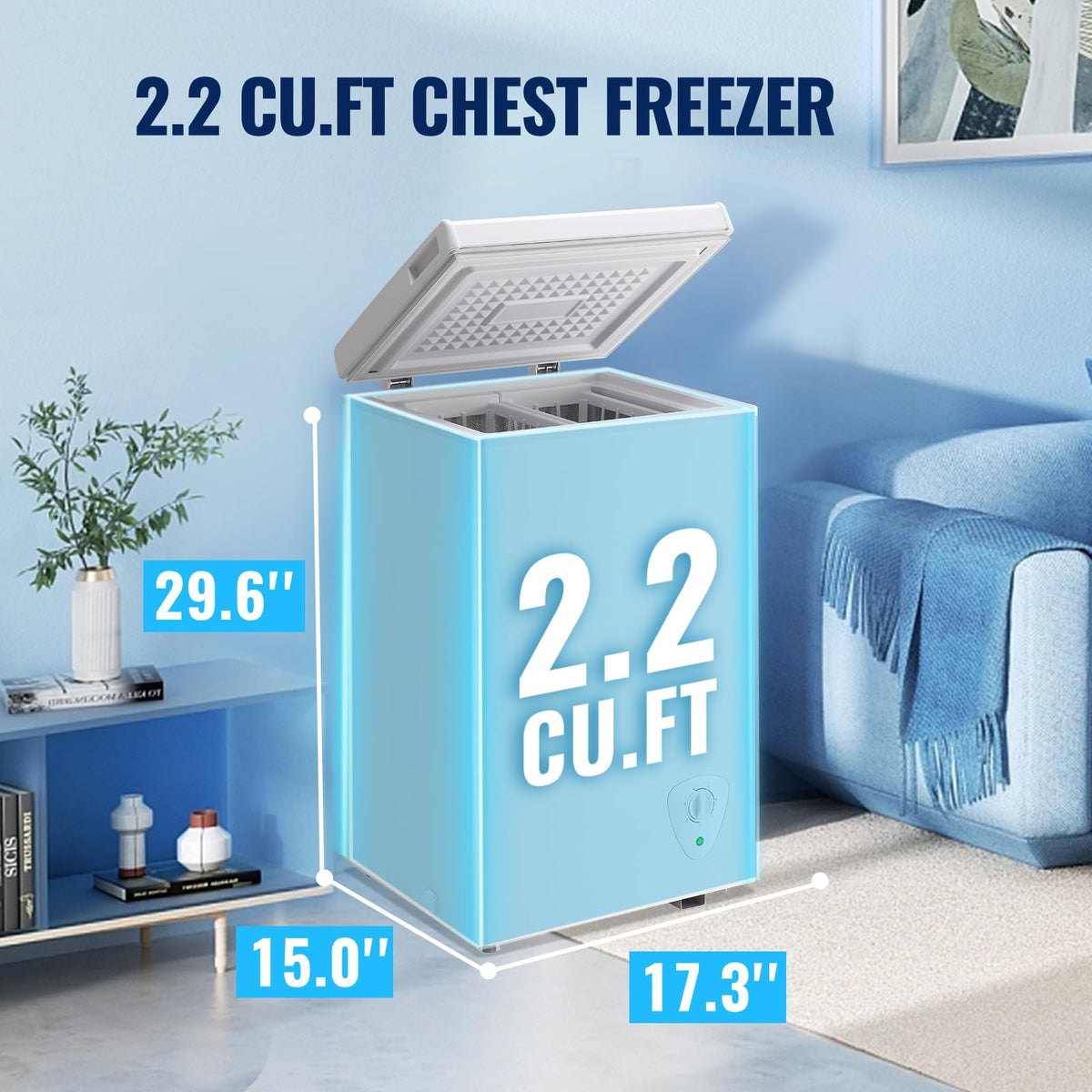 2.2 Cu. Ft. White Chest Freezer with Removable Basket B581