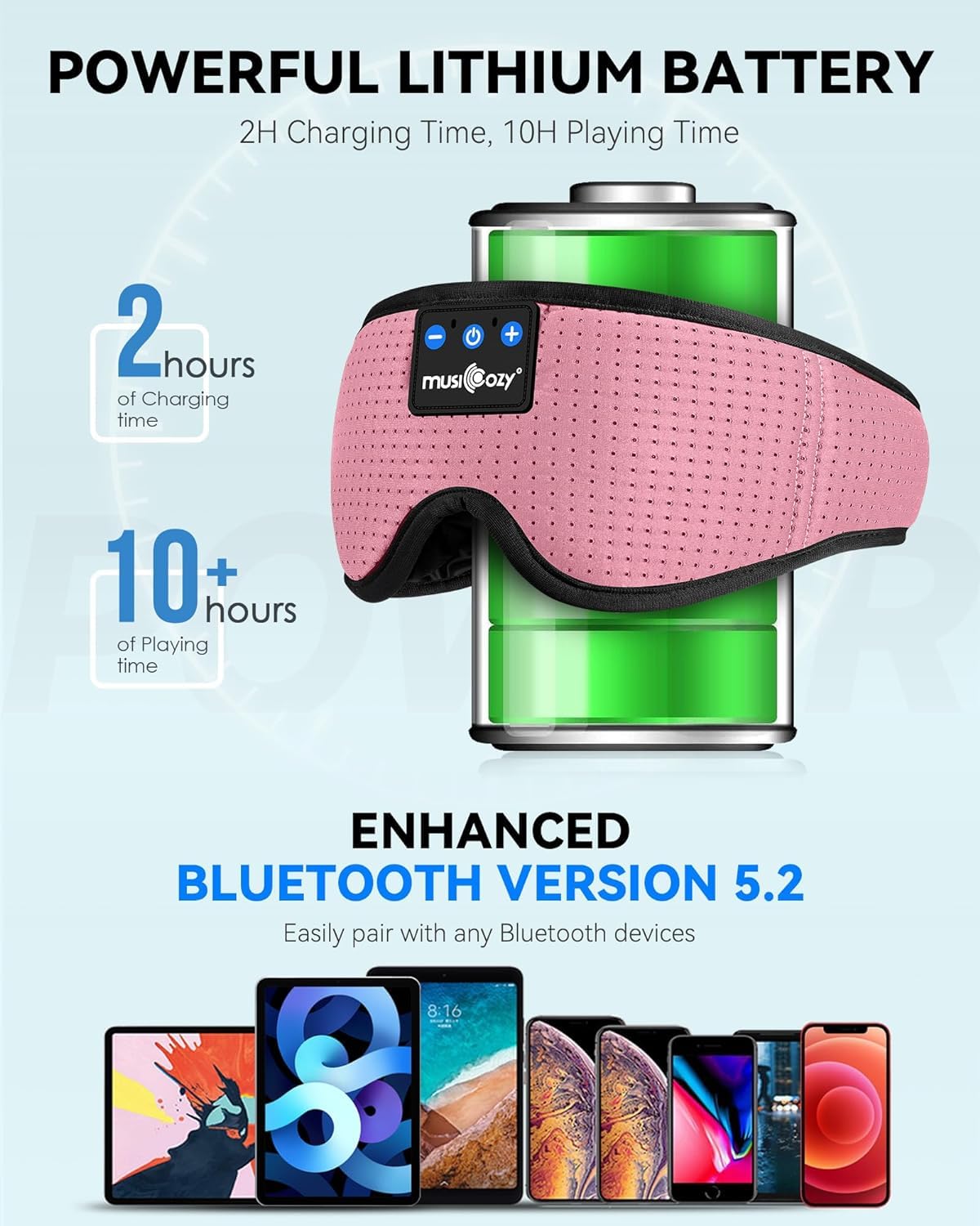 Bluetooth Sleep Headphones Eye Mask Headband V568