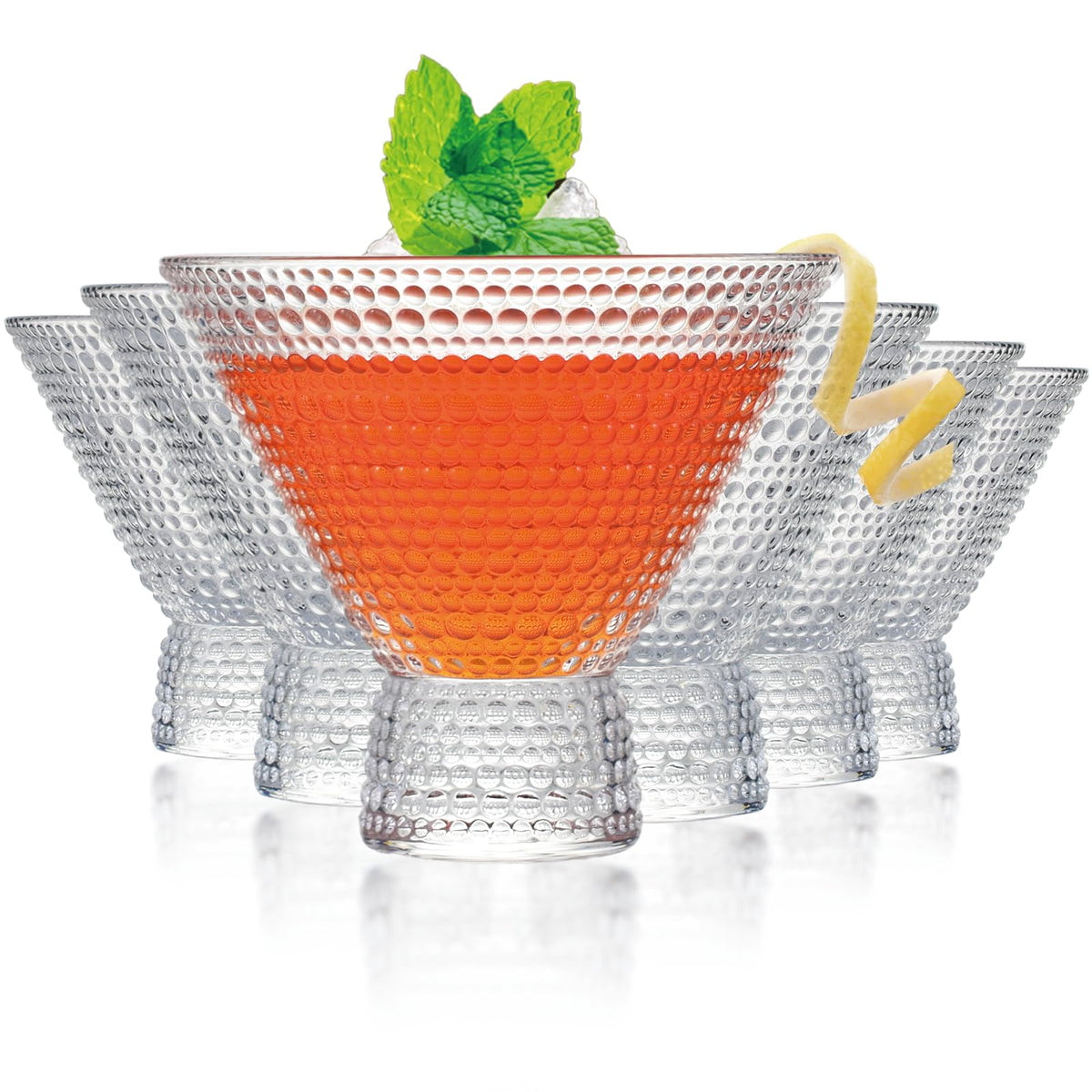 6Pcs 8.5oz Stemless Martini Glasses H77078