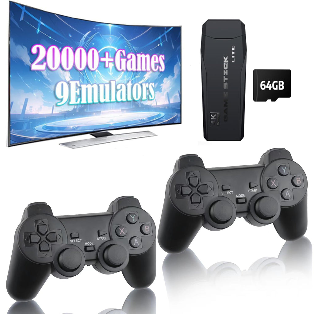 Retro Game Console 4K HDMI 15 Classic Emulators Dual 2.4G Wireless Controllers F7078