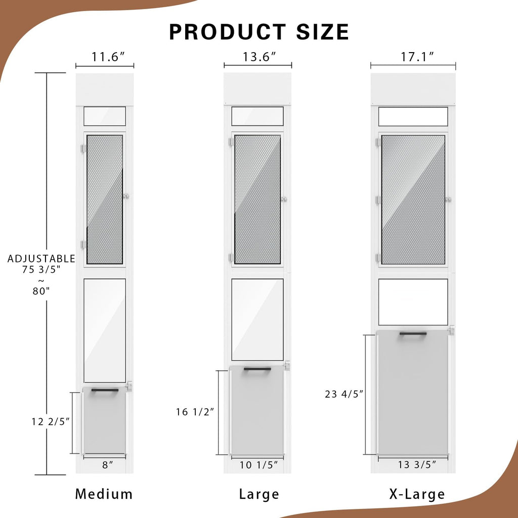 Adjustable Height Sliding Glass Door Dog Door F320771