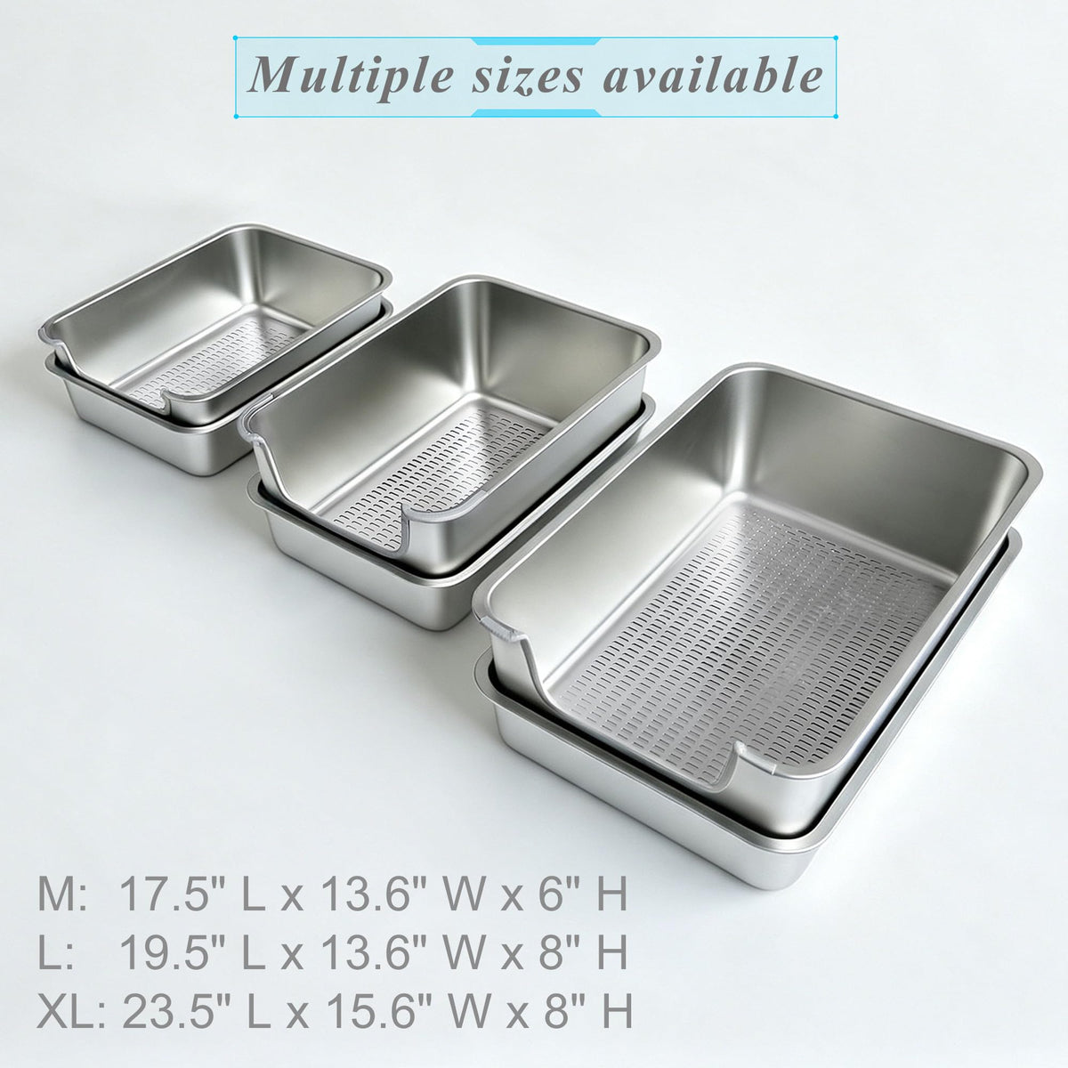 Stainless Steel Sifting Cat Litter Box U27042