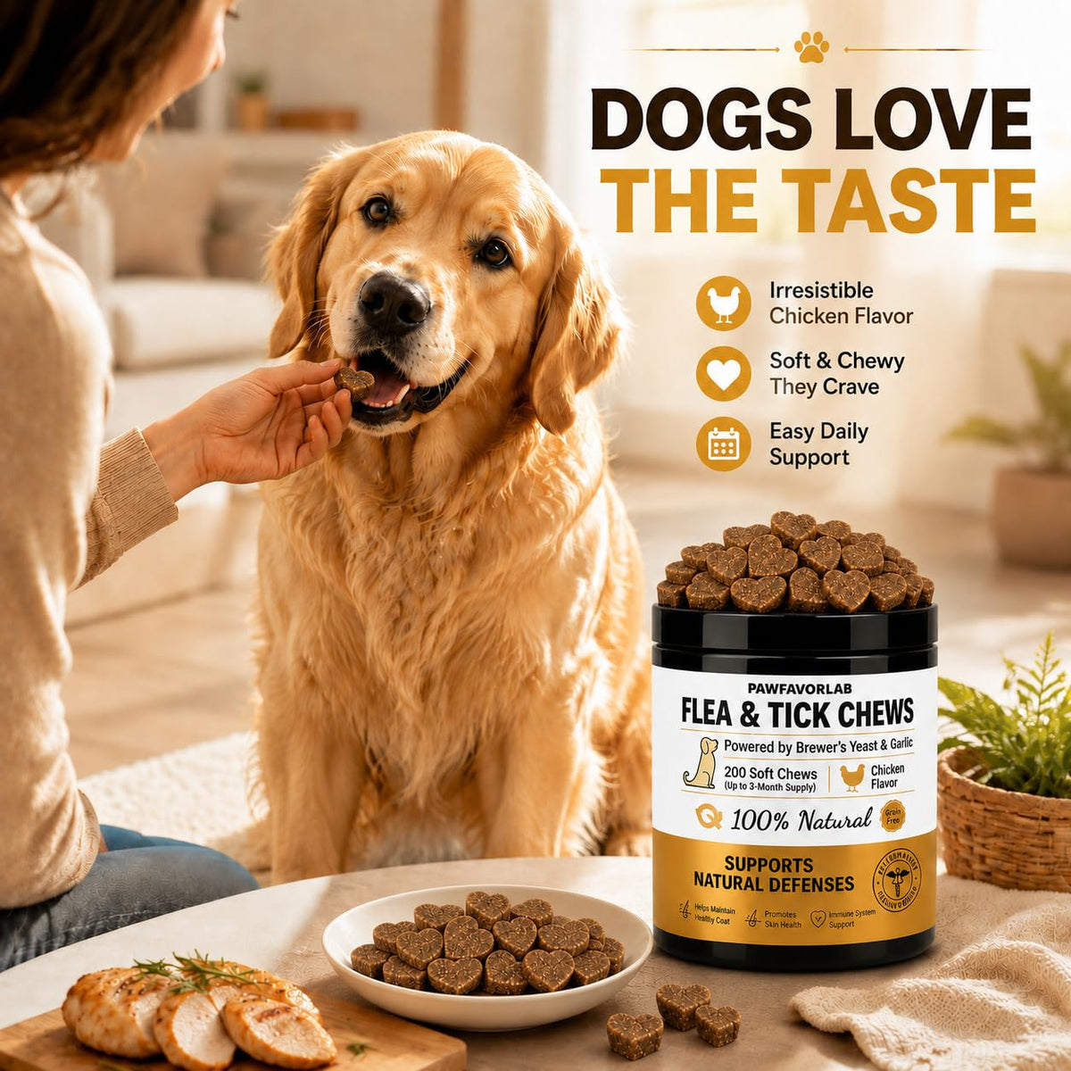Chicken Flavor Soft Chews for Dogs - 200 Count B563446