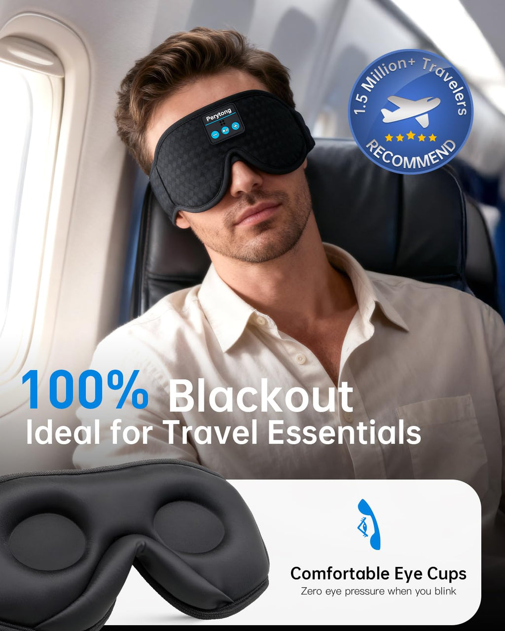 2-Pack Bluetooth Sleep Mask with Headphones U441172