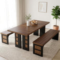70.9" Wood Dining Table Set with 2 Benches L165