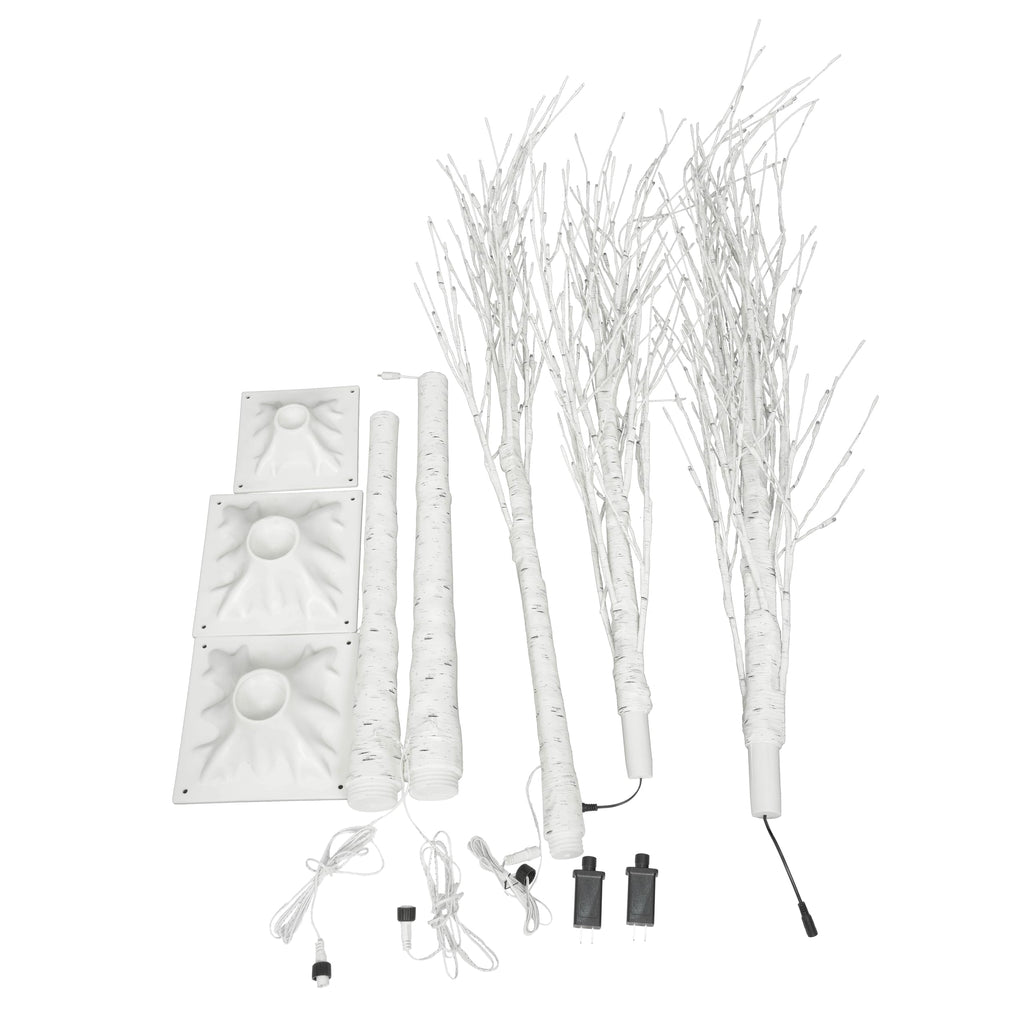 White Birch Tree Set with 246 LED Lights W454325