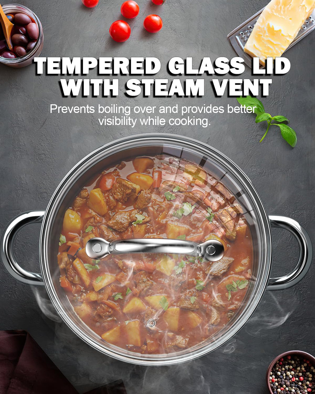 8 Quart Stainless Steel Stock Pot with Lid H457742