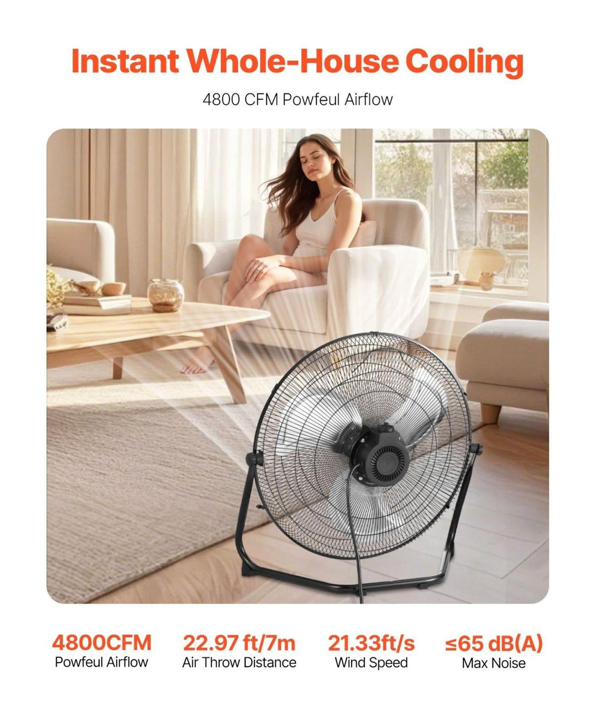 20 Inch 3 Speed Metal Floor Fans 2-Pack T523