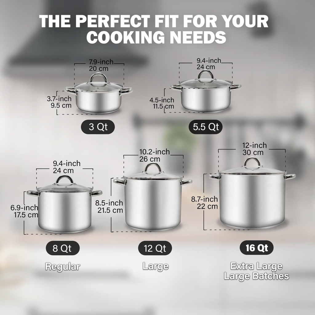 8 Quart Stainless Steel Stock Pot with Lid H457742