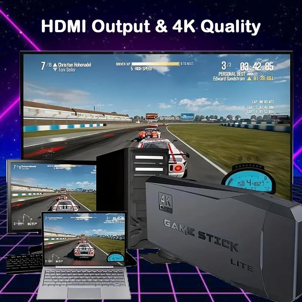 Retro Game Console 4K HDMI 15 Classic Emulators Dual 2.4G Wireless Controllers F7078