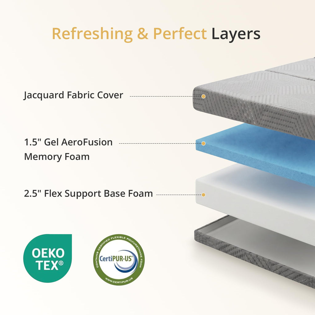 4 Inch Tri-Fold Gel Memory Foam Mattress C643861