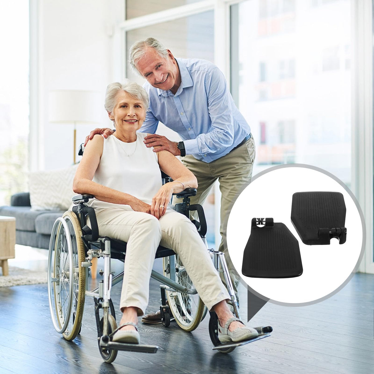 Heavy Duty Plastic Wheelchair Footrests Z526