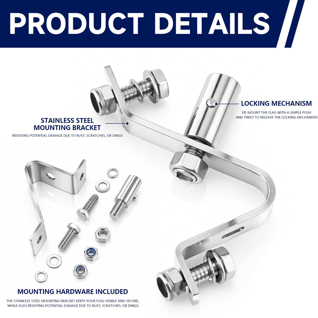 Flag Mounting Bracket 4 Inch 2 Sets I452