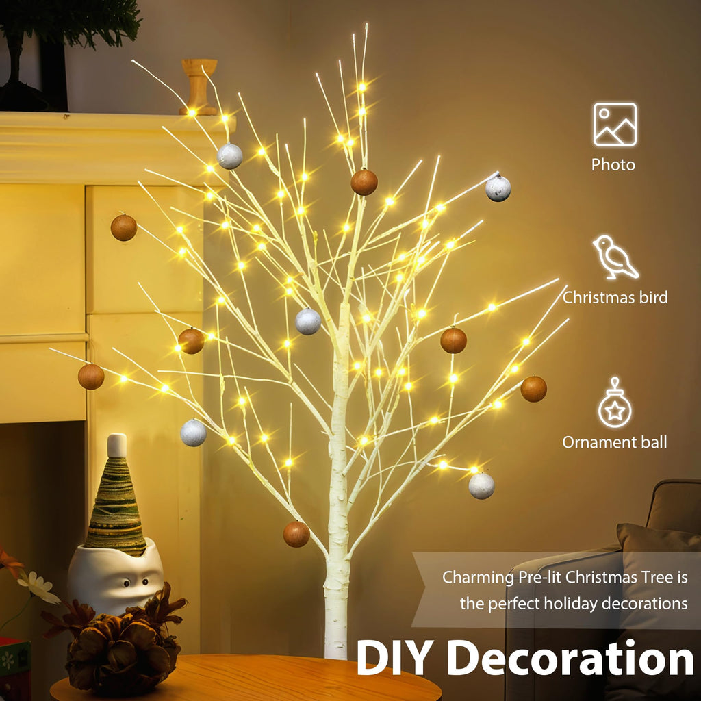 White Birch Tree Set with 246 LED Lights W454325