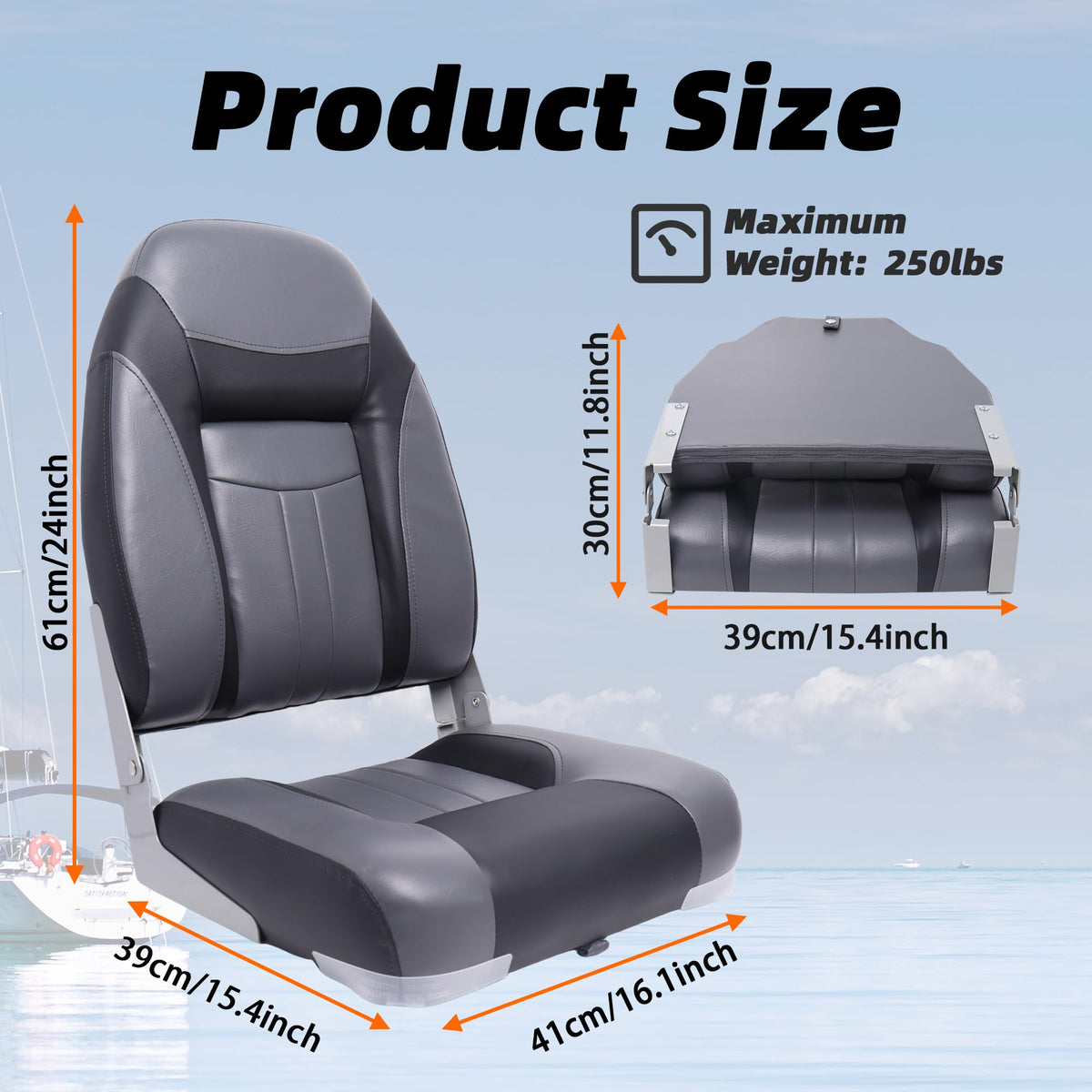 Folding High Back Boat Seats 2 Pack Y8093