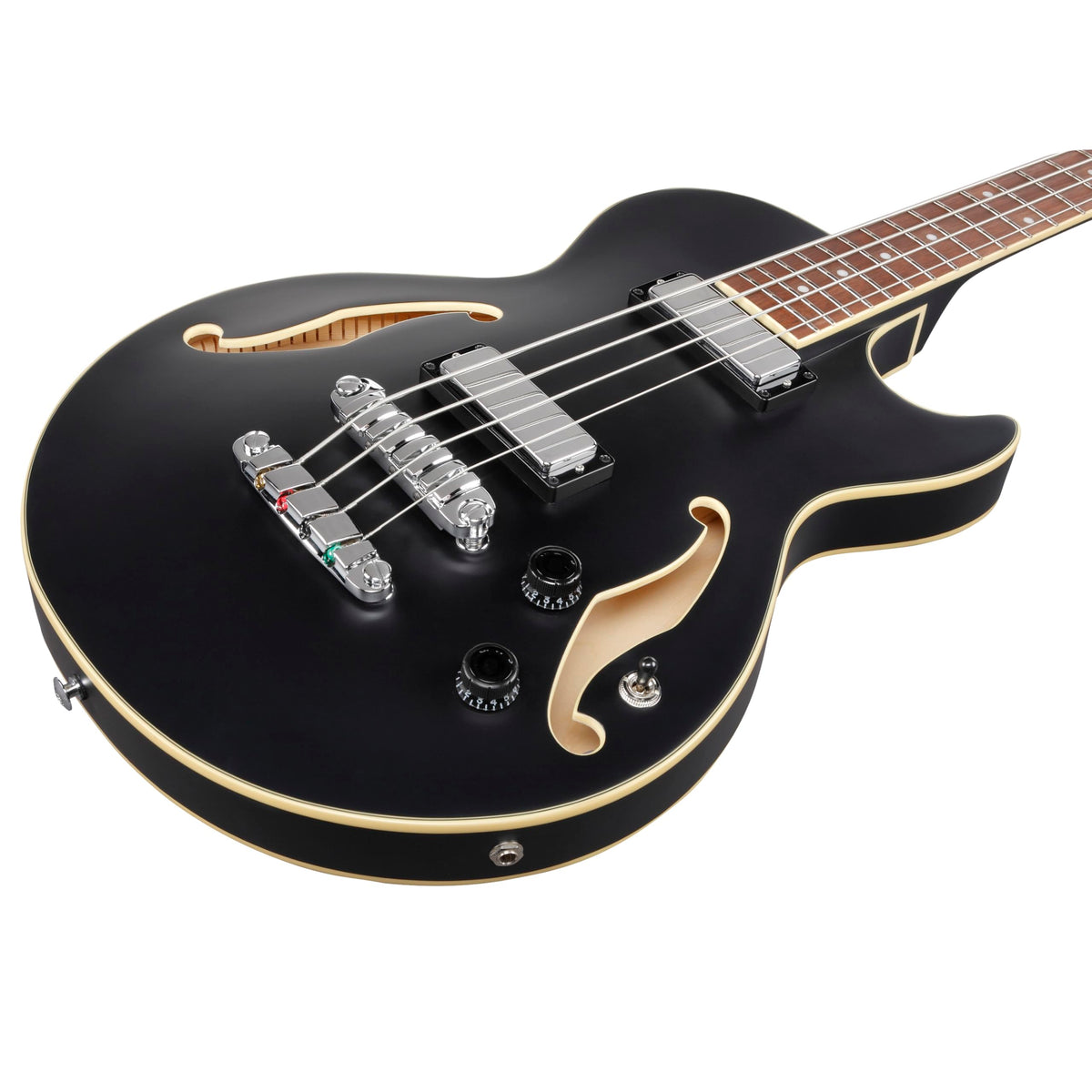 Black Flat Semi-hollow Bass Guitar Y399