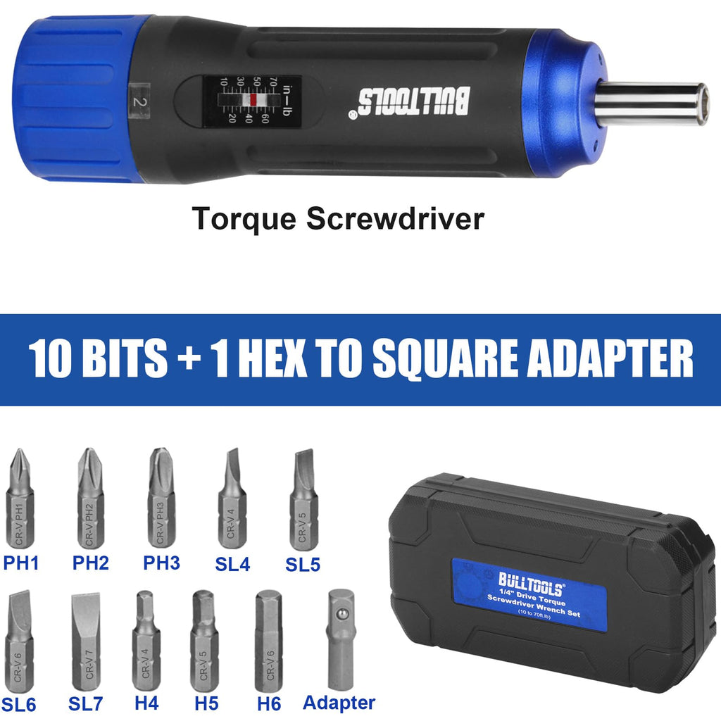 Torque Screwdriver Wrench Set, 10 to 70 Inch Pounds S716