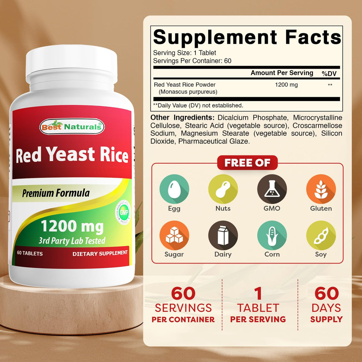 Red Yeast Rice 1200 Mg 60 Tablets S26607