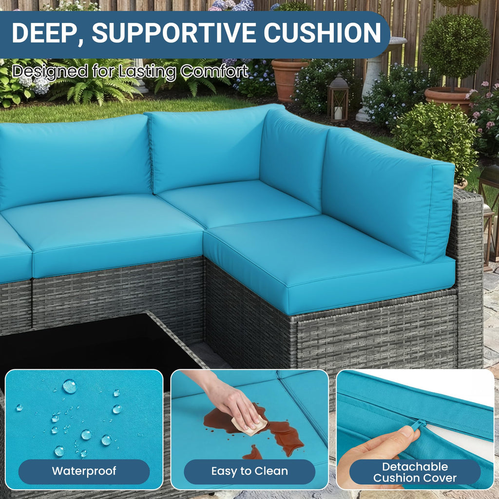 All-Weather Patio Sectional Furniture Set V123