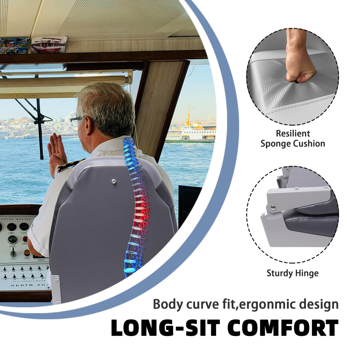 Folding High Back Boat Seats 2 Pack Y8093