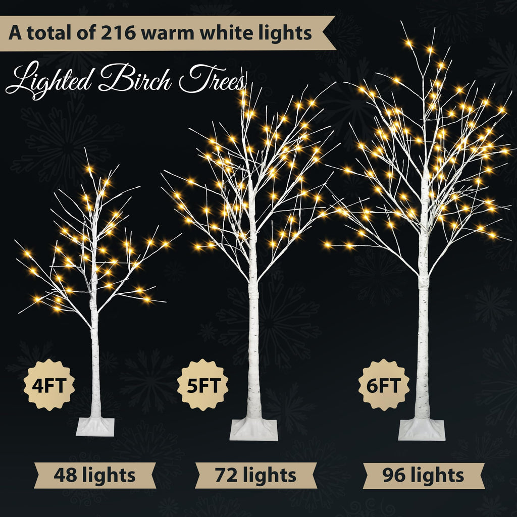 White Birch Tree Set with 246 LED Lights W454325