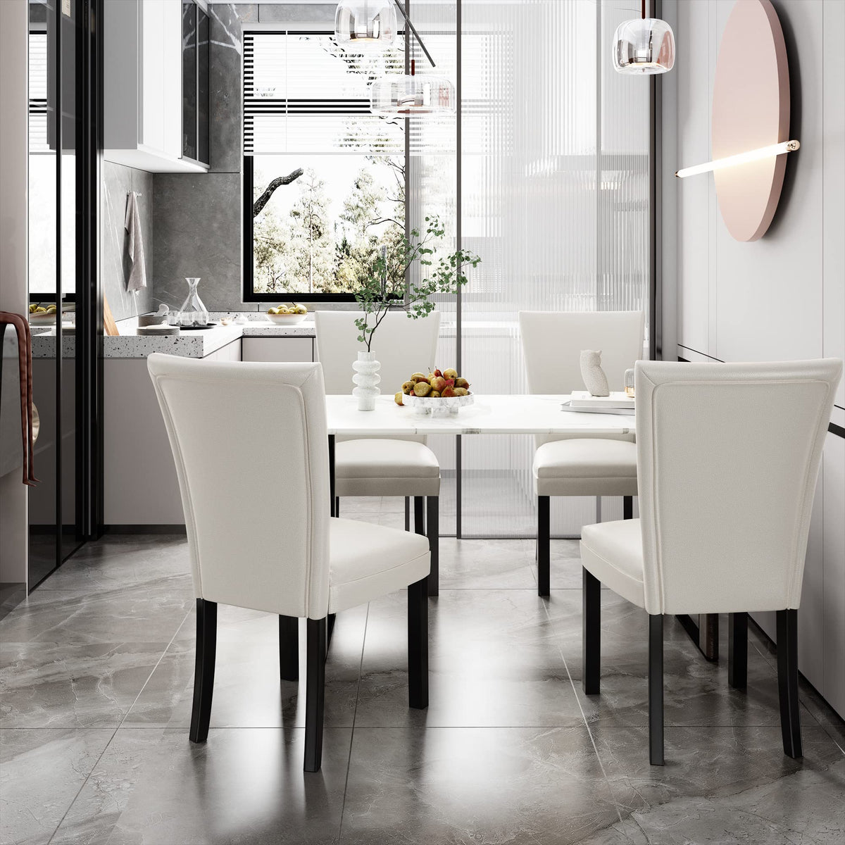 Faux Leather Upholstered Dining Chairs Set of 2 K271267