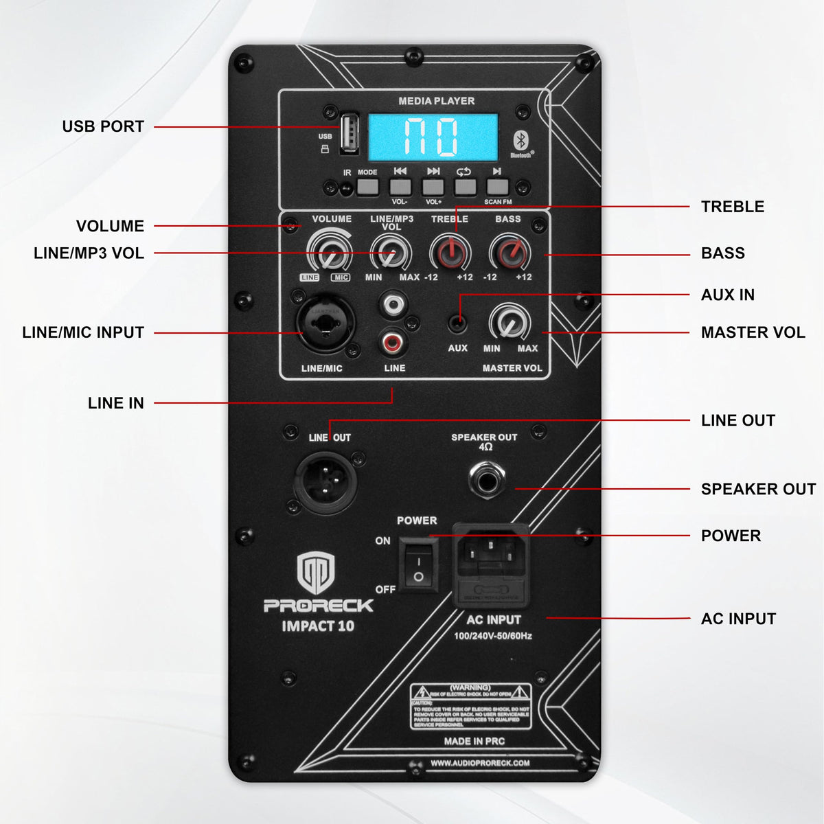 10-Inch Bluetooth PA Speaker System with Wired Microphone T559887