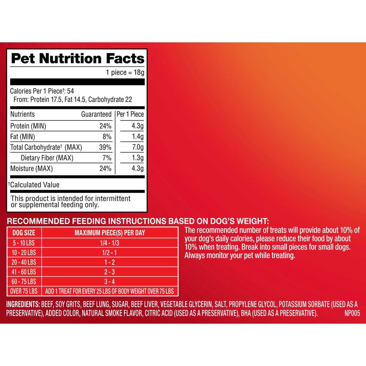 Original Beef Recipe Dog Treats 38 Oz. Bag K636080