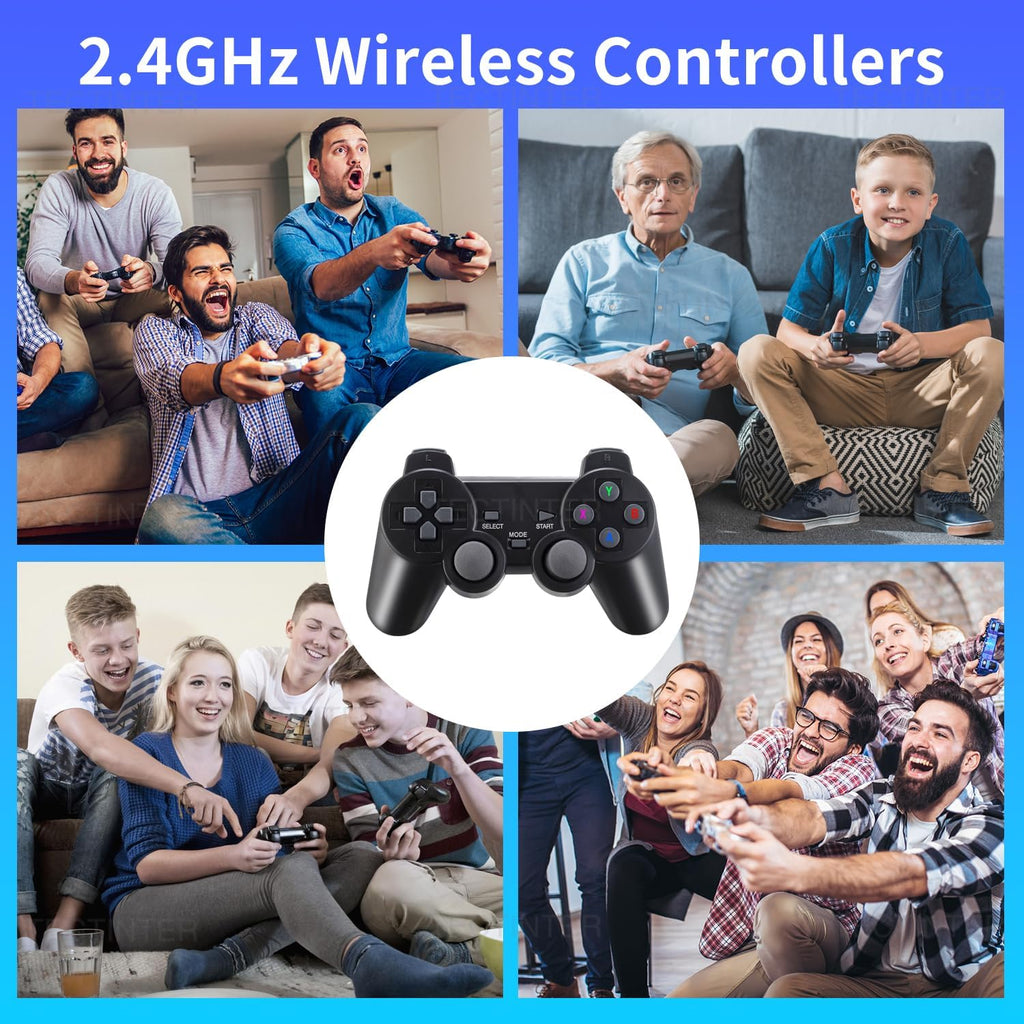 Retro Game Console 4K HDMI 15 Classic Emulators Dual 2.4G Wireless Controllers F7078