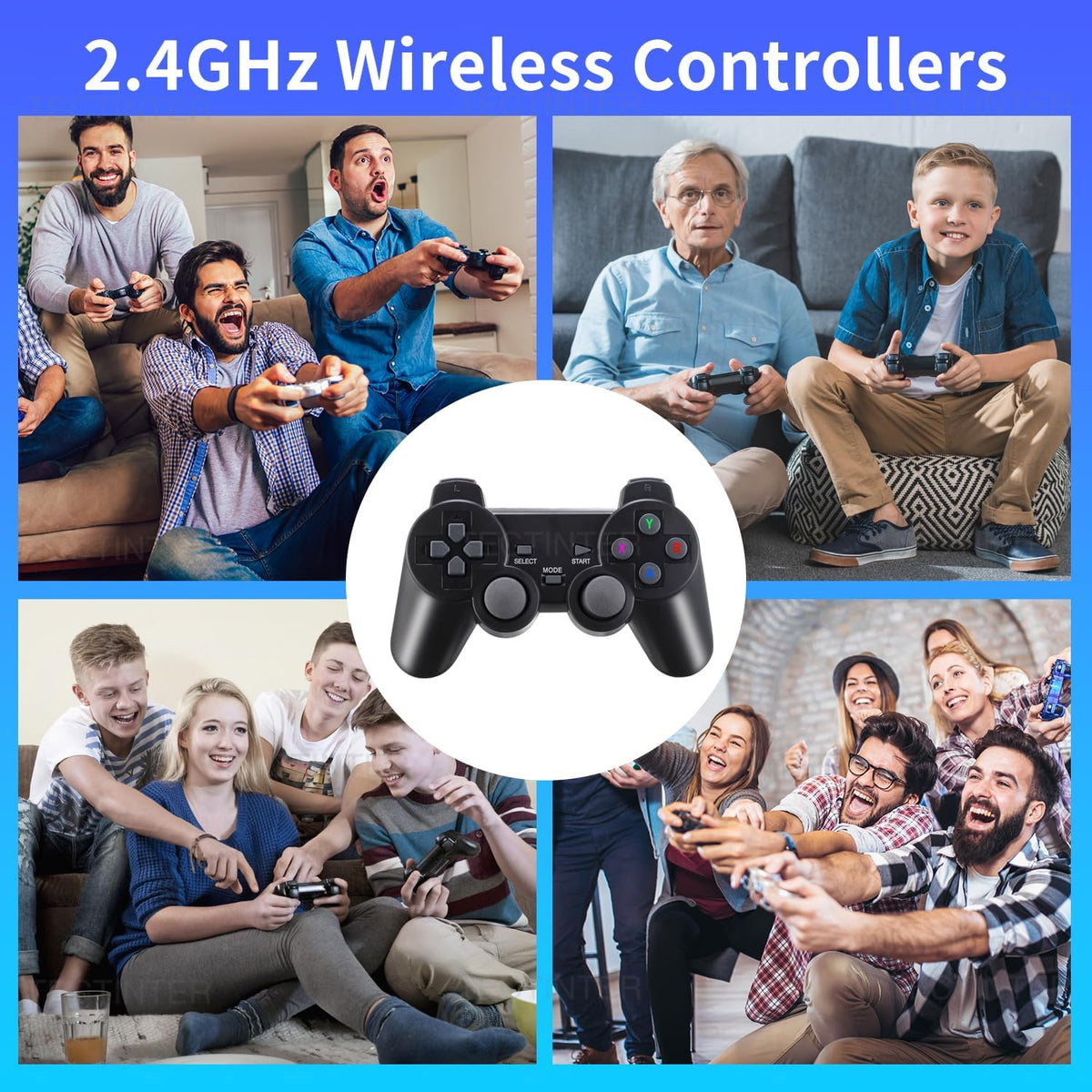 Retro Game Console 4K HDMI 15 Classic Emulators Dual 2.4G Wireless Controllers F7078